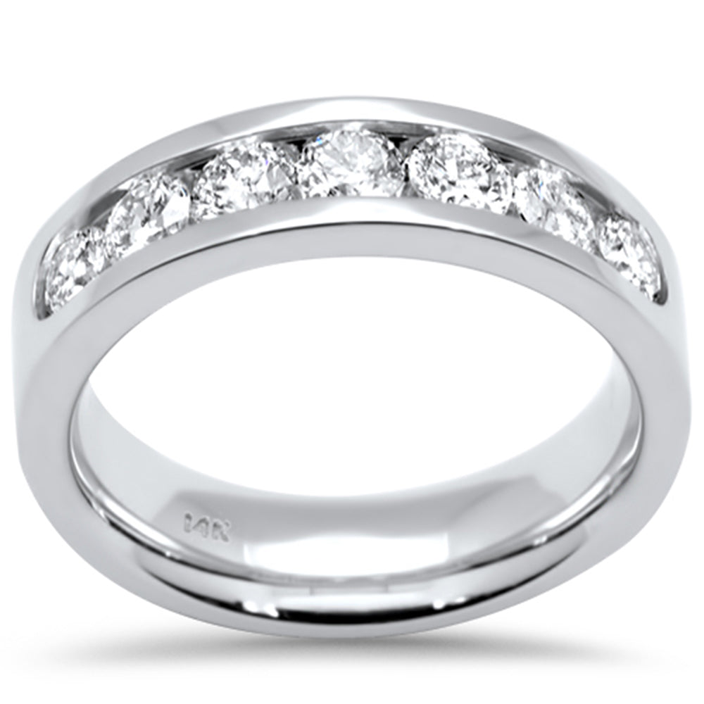 1.12ct G SI 14K White Gold Diamond Wedding Band Ring Size 6.5