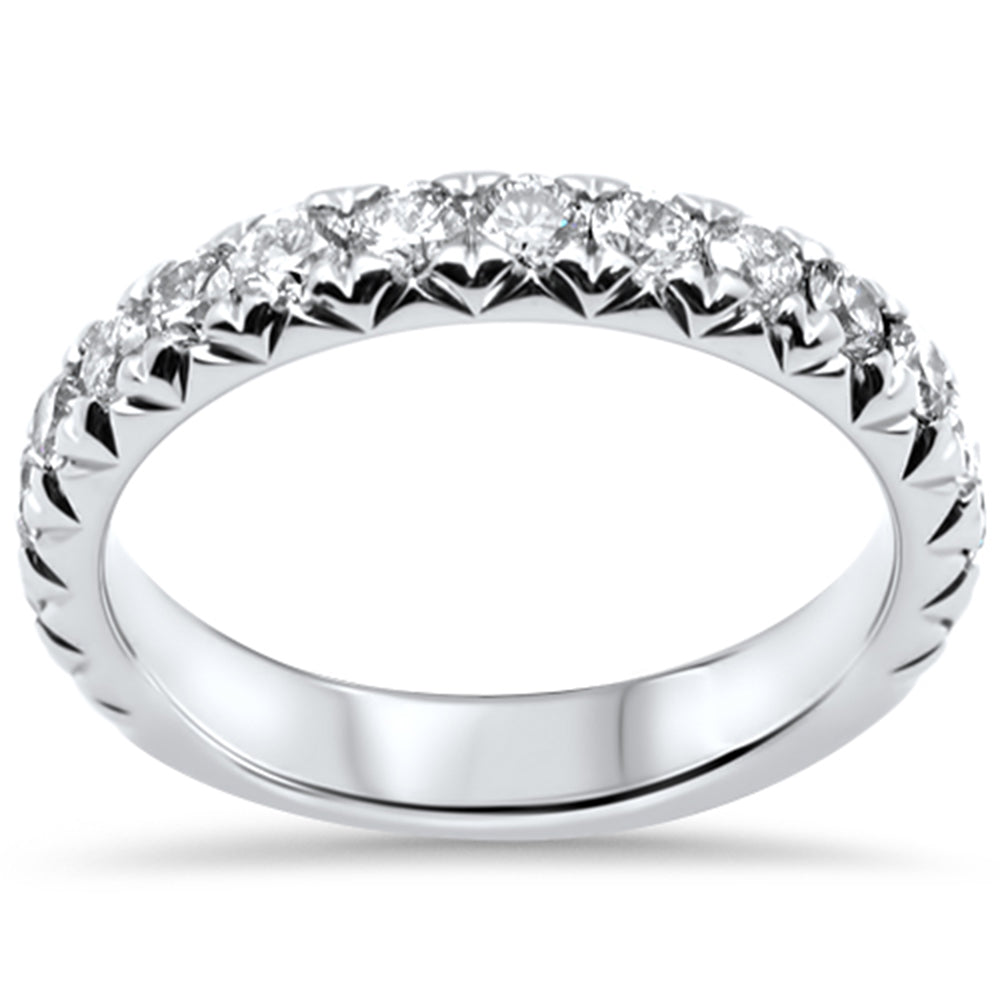 1.02ct G SI 14K White Gold Diamond Engraved Wedding Ring Band