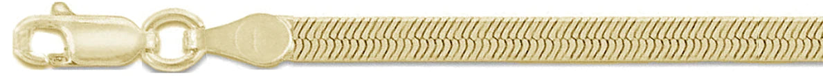 040-3.5MM Magic Herringbone Yellow Gold Chain .925 Solid Sterling Silver Sizes 7"-20"