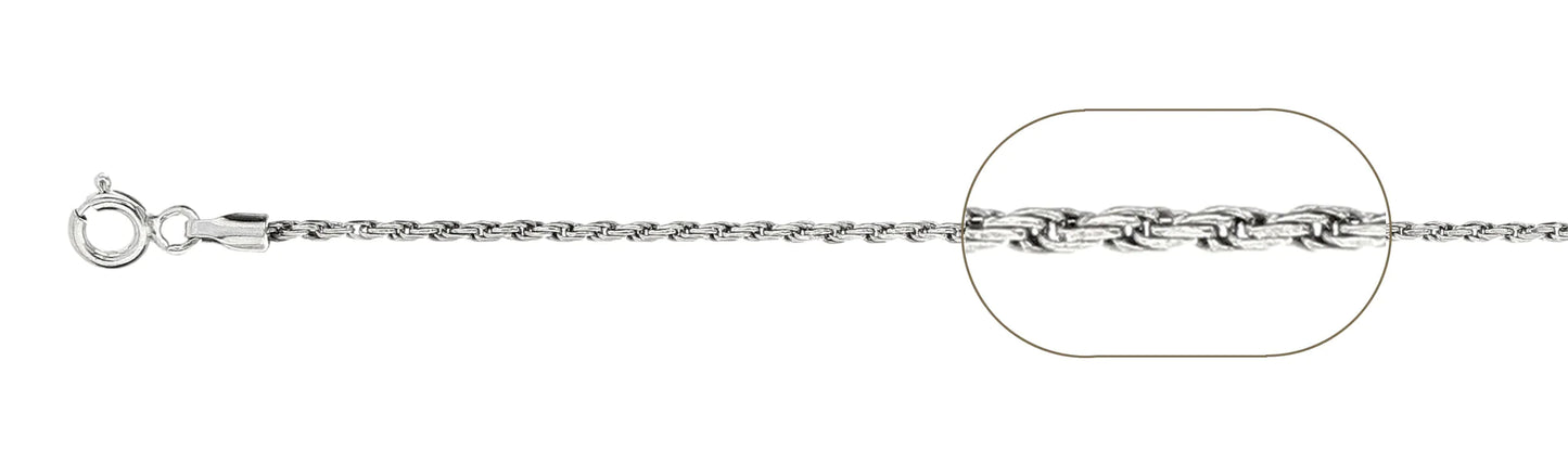 025-1.2MM Rope Chain .925 Solid Sterling Silver Sizes 16-30"
