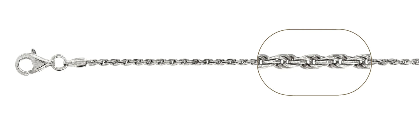 035-1.6MM Rope Chain .925 Solid Sterling Silver Sizes 16-30"