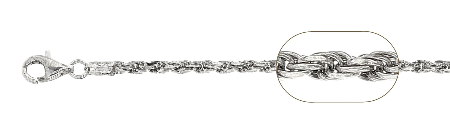 120-6MM Rope Chain .925 Solid Sterling Silver Sizes 8-36"