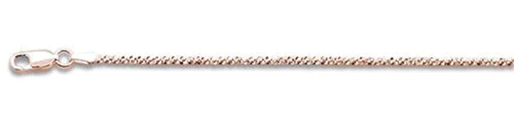 025-1.4MM Rose Gold Plated Crisscross Chain .925 Solid Sterling Silver Available In 16"- 22" Inches