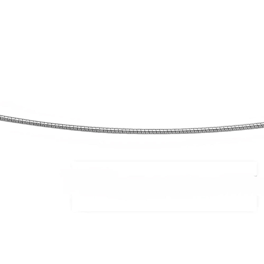 1.25MM .925 Sterling Silver Round Omega Necklace Chain 16-18" Available