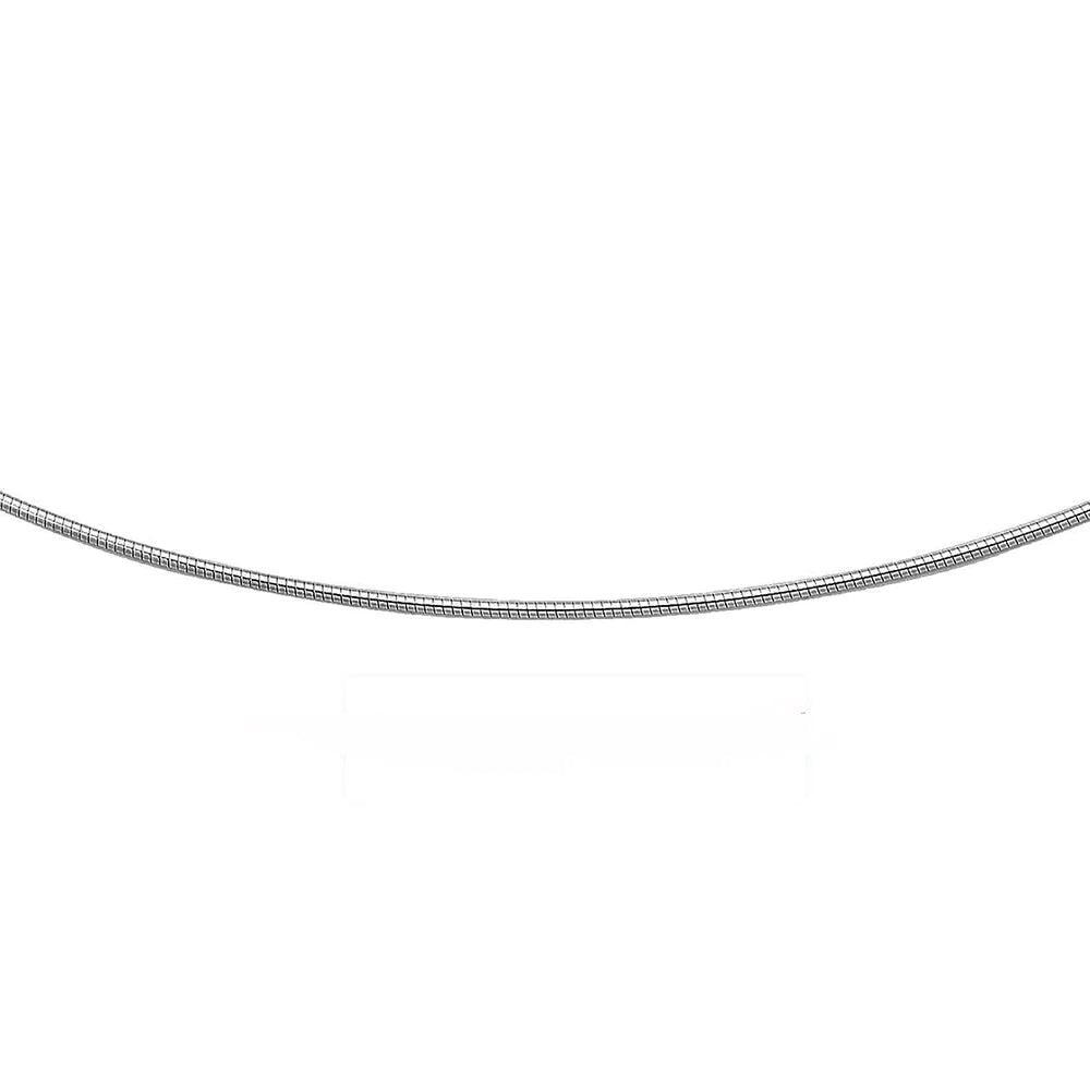 1MM .925 Sterling Silver Round Omega Necklace Chain 16-18" Available