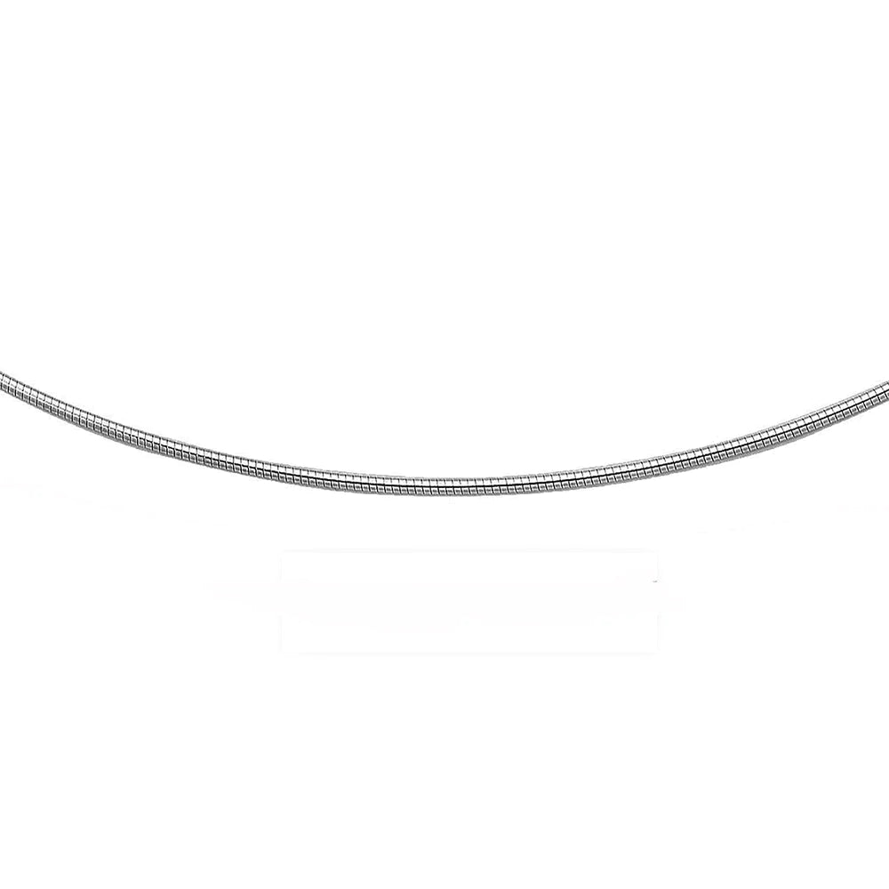 1.50MM .925 Sterling Silver Round Omega Necklace Chain 16-18" Available