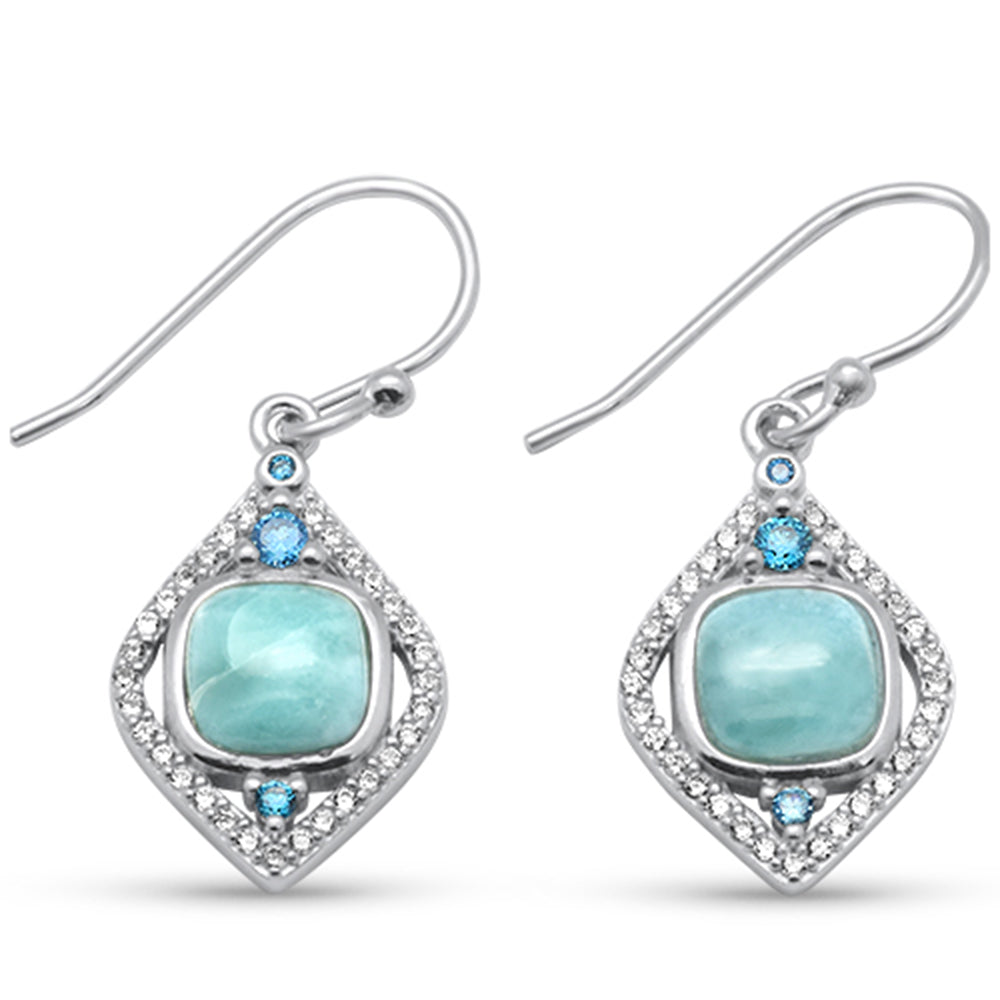 Natural Larimar & Blue Topaz .925 Sterling Silver Earrings