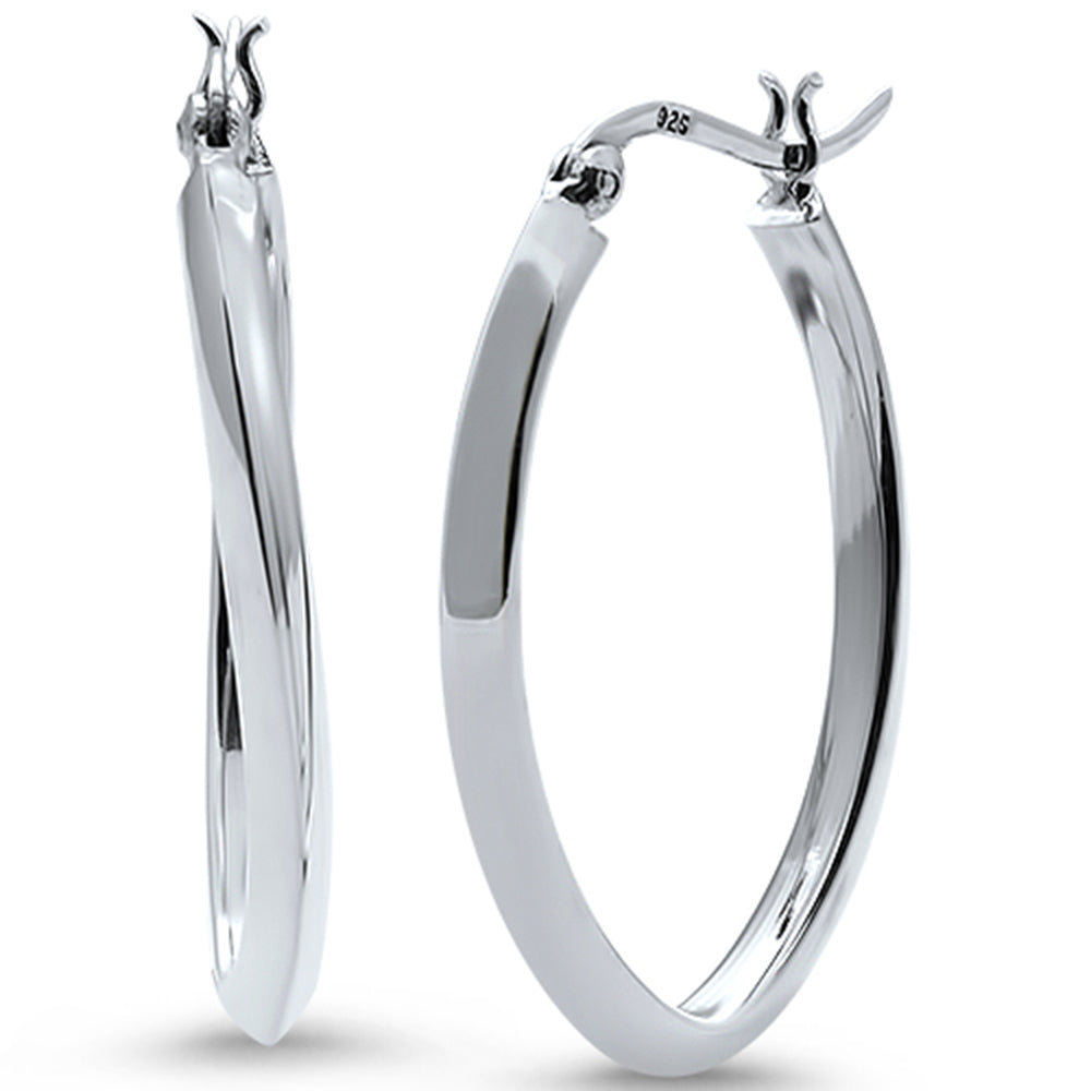 CLOSEOUT!Solid Silver Hoop .925 Sterling Silver Earrings