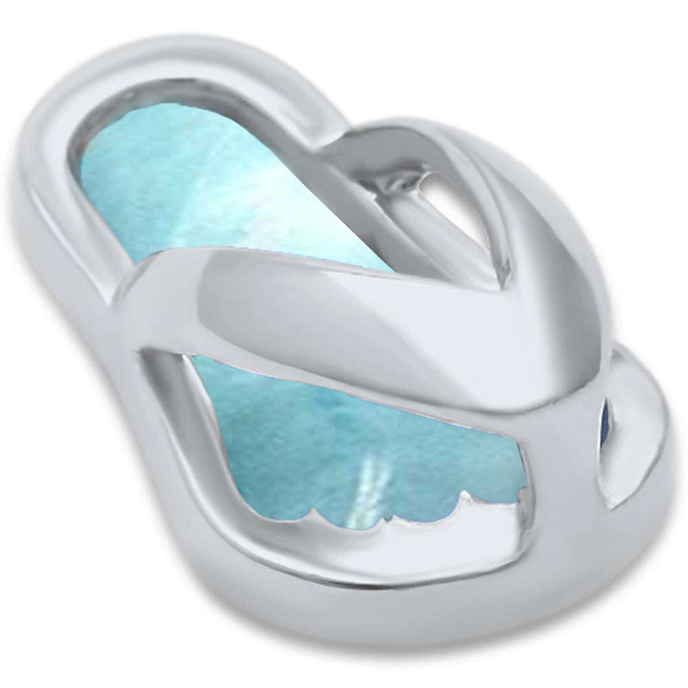 Larimar Beach Sandal .925 Sterling Silver Pendant