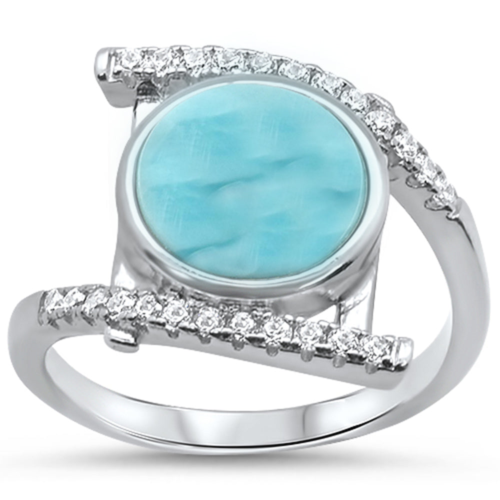 Natural Larimar .925 Sterling Silver Ring Sizes 6