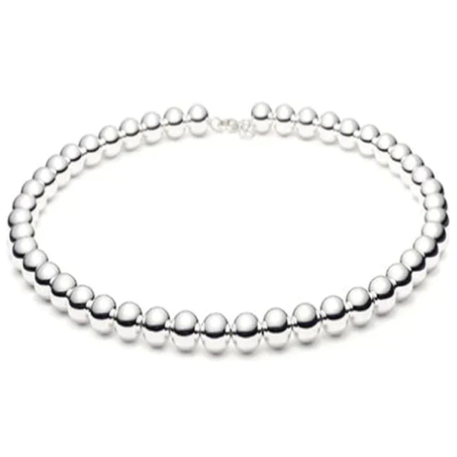 6MM Ball Bead Chain .925 Solid Sterling Silver Sizes 7-8" And 16-20"