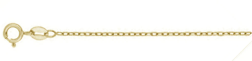 030- .6MM Yellow Gold Plated Cable Chain .925 Solid Sterling Silver Available In 16"- 22" Inches