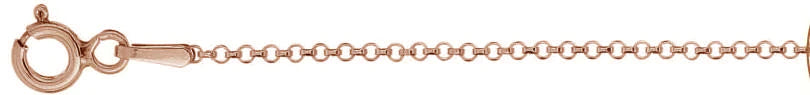 020-1.8MM Rose Gold Plated Rolo Chain .925 Solid Sterling Silver Available In 16"- 20" Inches