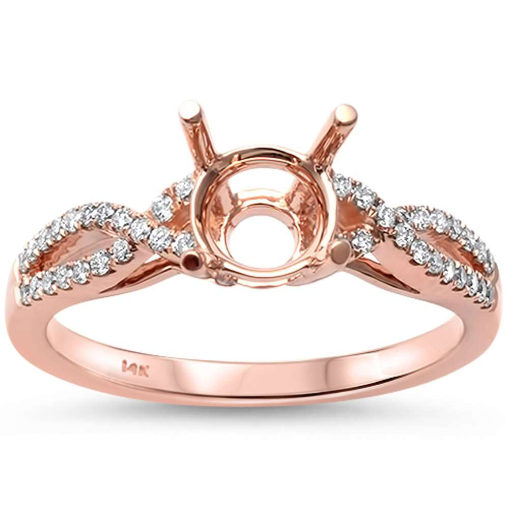 DIAMOND CLOSEOUT! .20ct F SI1 14k Rose Gold Round Diamond Twisted Prong Semi Mount Ring Size 6.5