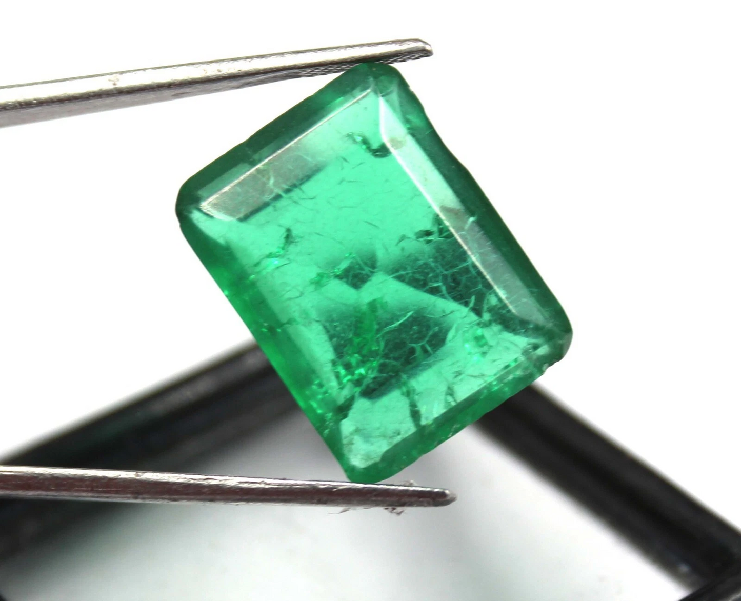 Unique Colombian Cut 100% Natural Green Emerald 18-19 Ct Certified Gemstone AKO
