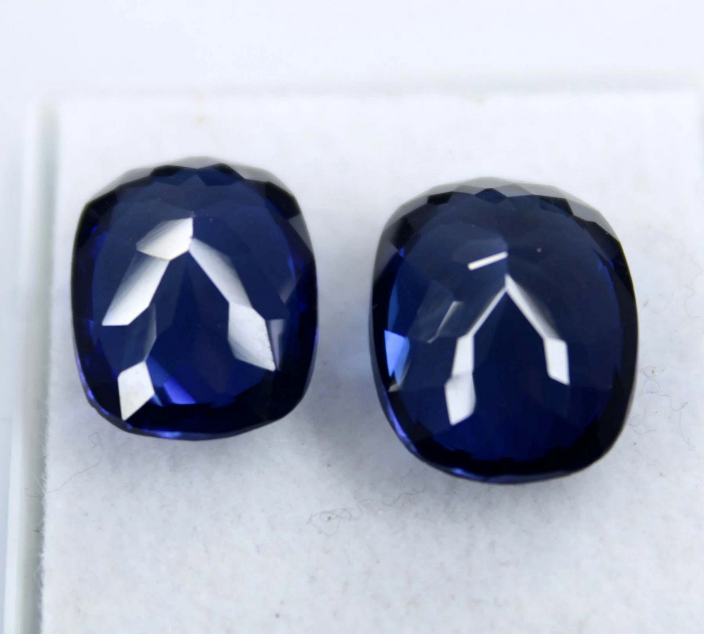 17.50 Ct Natural Kashmiri Blue Sapphire Cushion Certified Loose Gemstone Pair