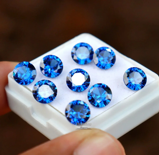 Certified Ceylon Natural Blue Sapphire Round Shape 6mm Loose Gemstone