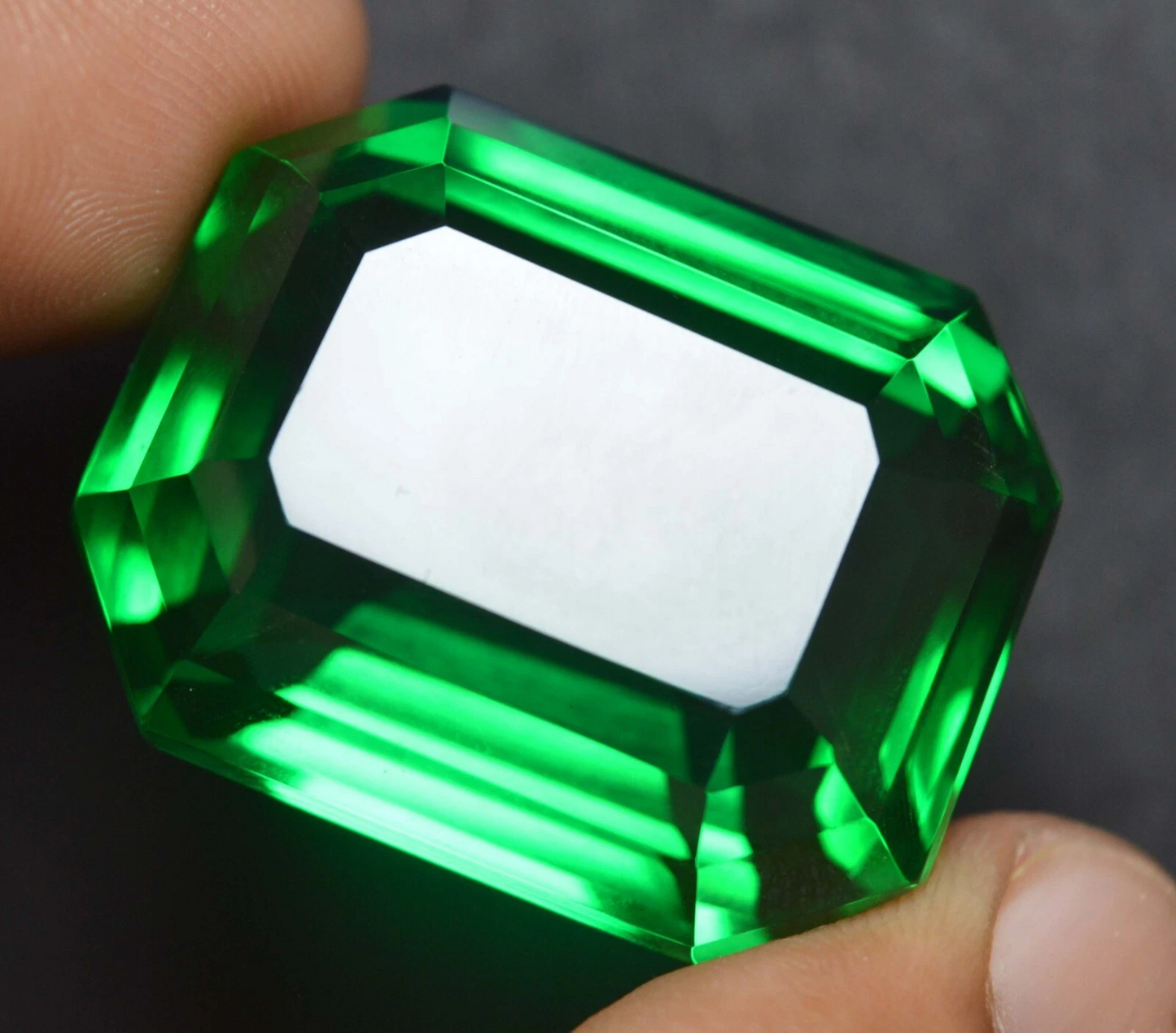 114.00 Cts Natural Green Emerald Emerald Cut Certified Colombian Loose Gemstone