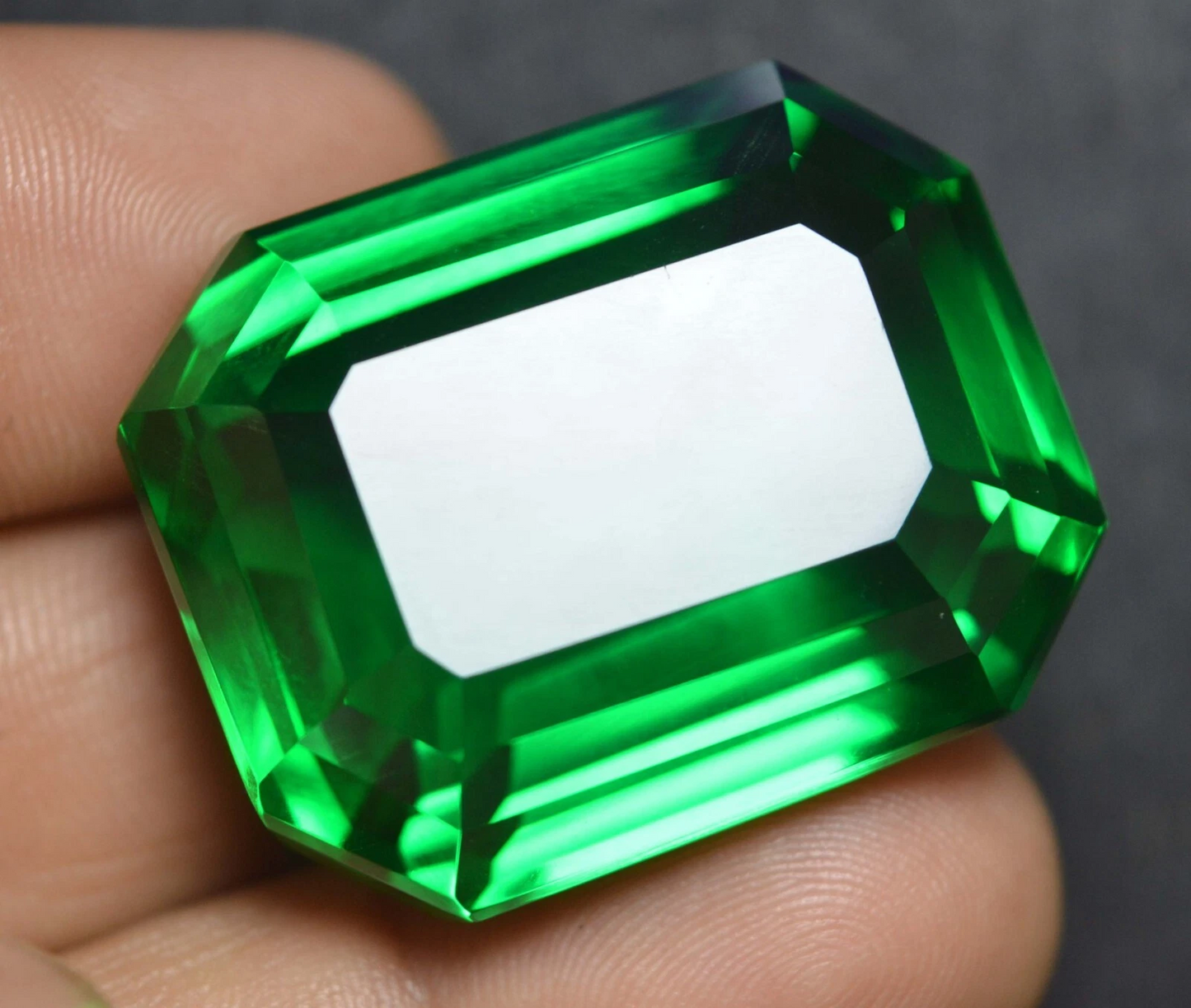 114.00 Cts Natural Green Emerald Emerald Cut Certified Colombian Loose Gemstone