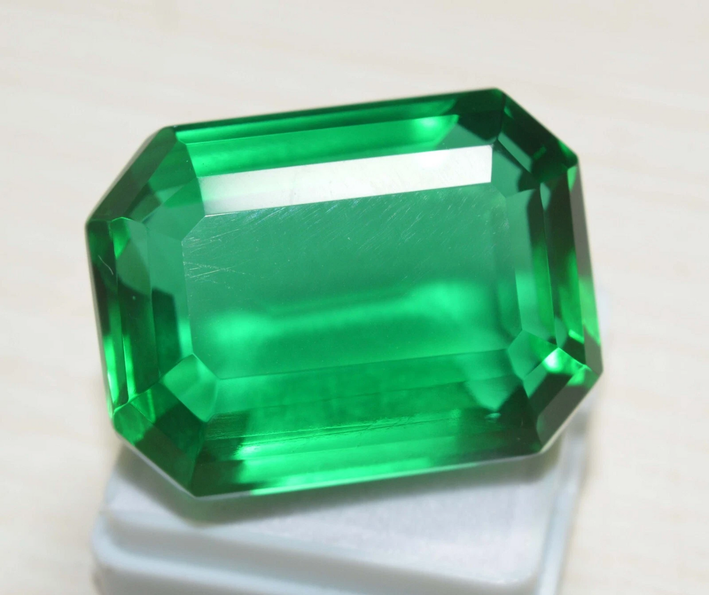 114.00 Cts Natural Green Emerald Emerald Cut Certified Colombian Loose Gemstone