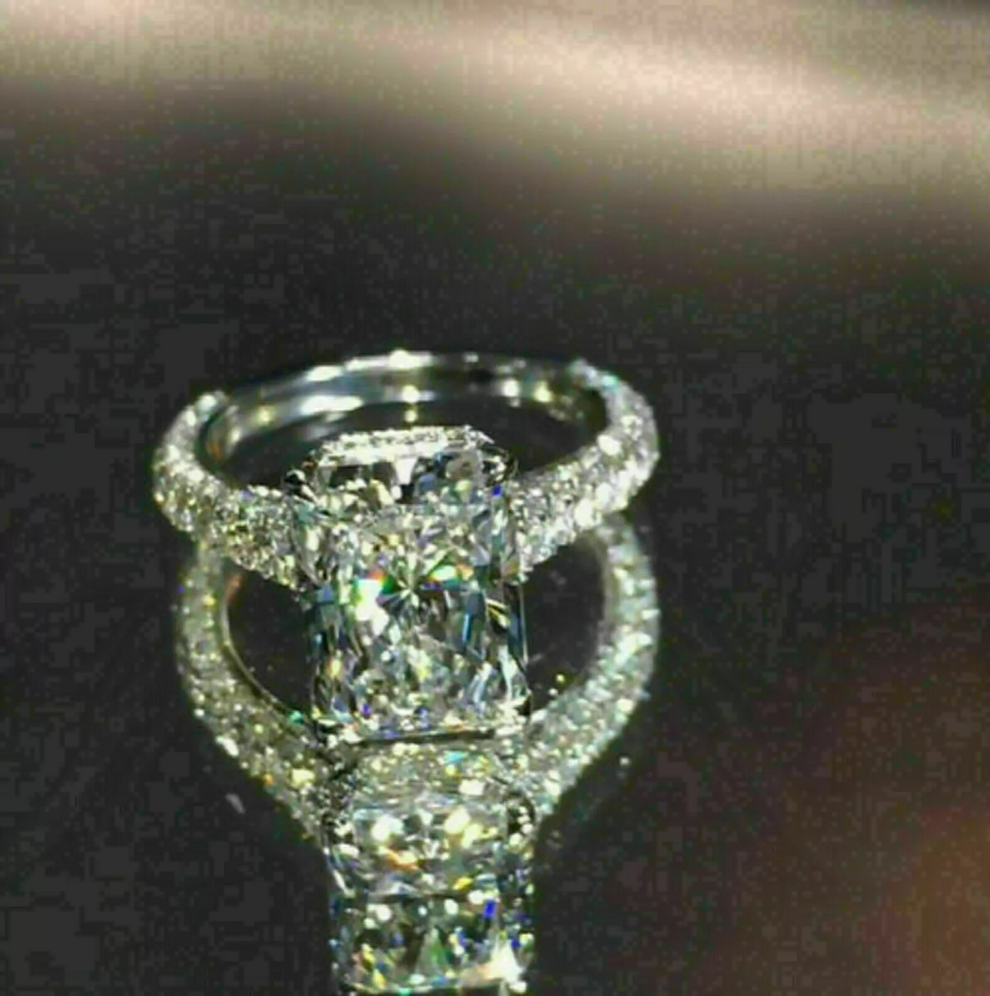 5Ct Lab Created Diamond Solitaire Women Engagement Ring 14K White Gold Finish