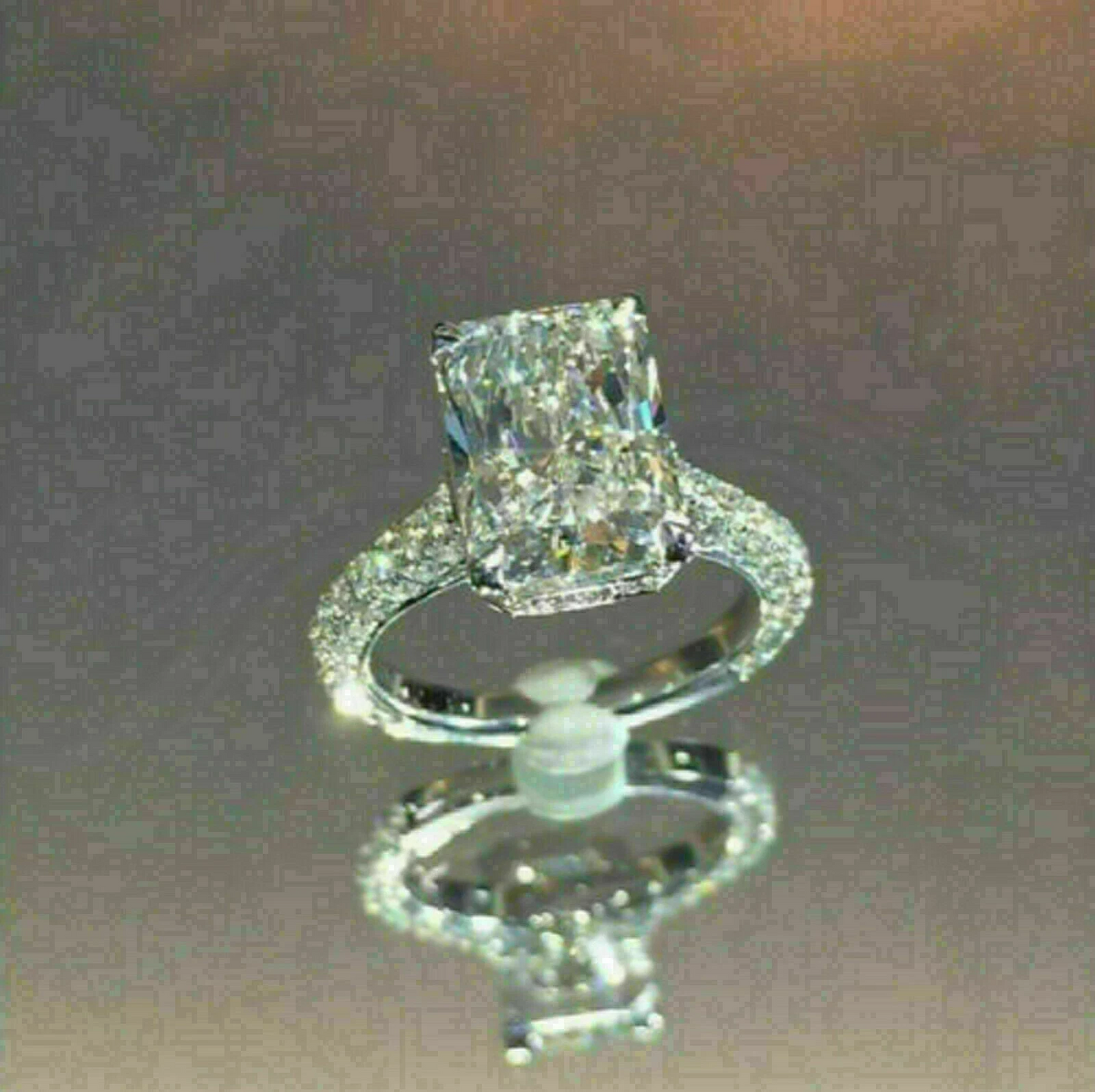 5Ct Lab Created Diamond Solitaire Women Engagement Ring 14K White Gold Finish