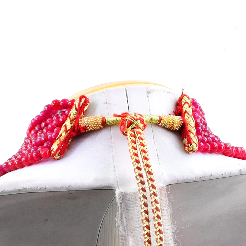 Round Shape 570.00 Cts Earth Mined Enhanced Ruby Beads Necklace NK 30E38