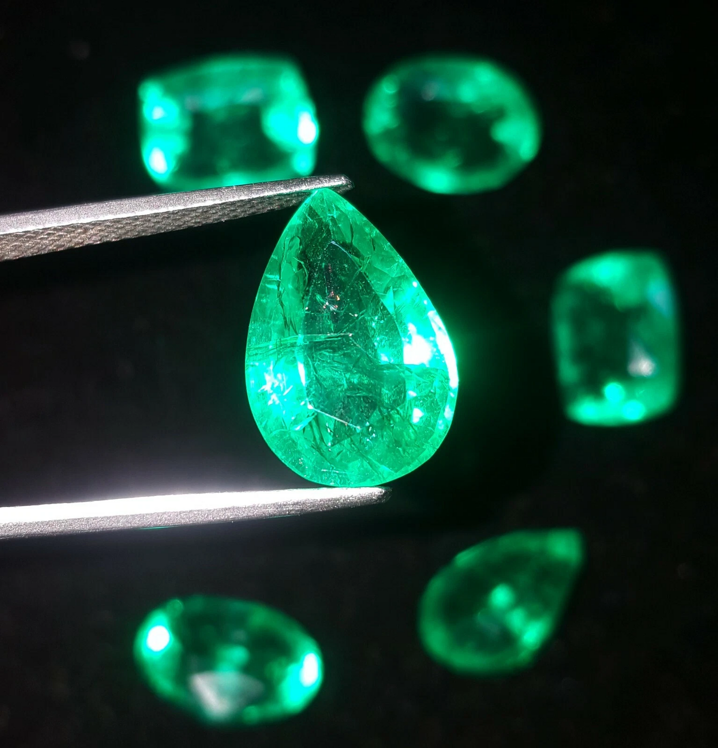 Loose Gemstone Natural Emerald 8-10 Ct 6 Pcs Lot Certified Colombian Emerald E76