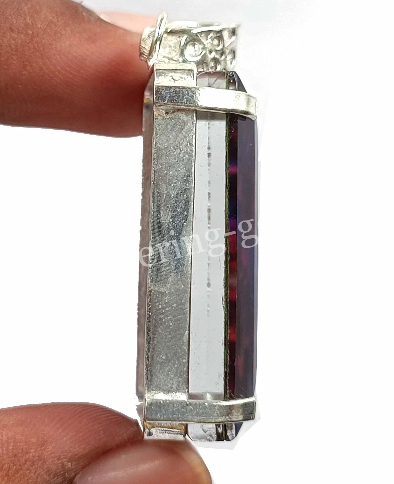 IGL 72.15 Ct Natural Ammolite Emerald 925 Solid Silver Pendant Loose Gems NA