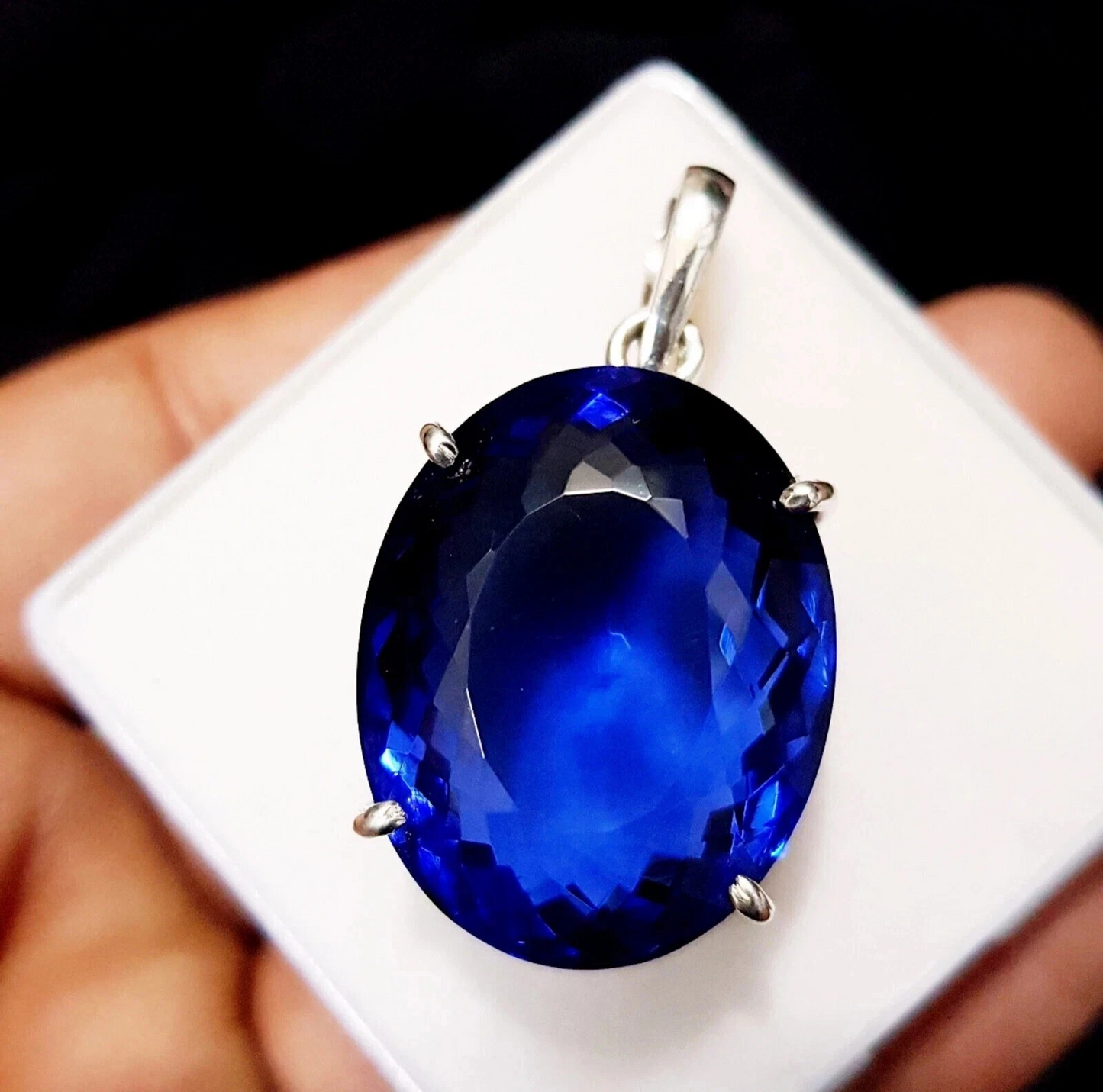 Certified AAA Natural Oval Cut 91.45 Ct Blue Topaz Pendant Loose Gemstone