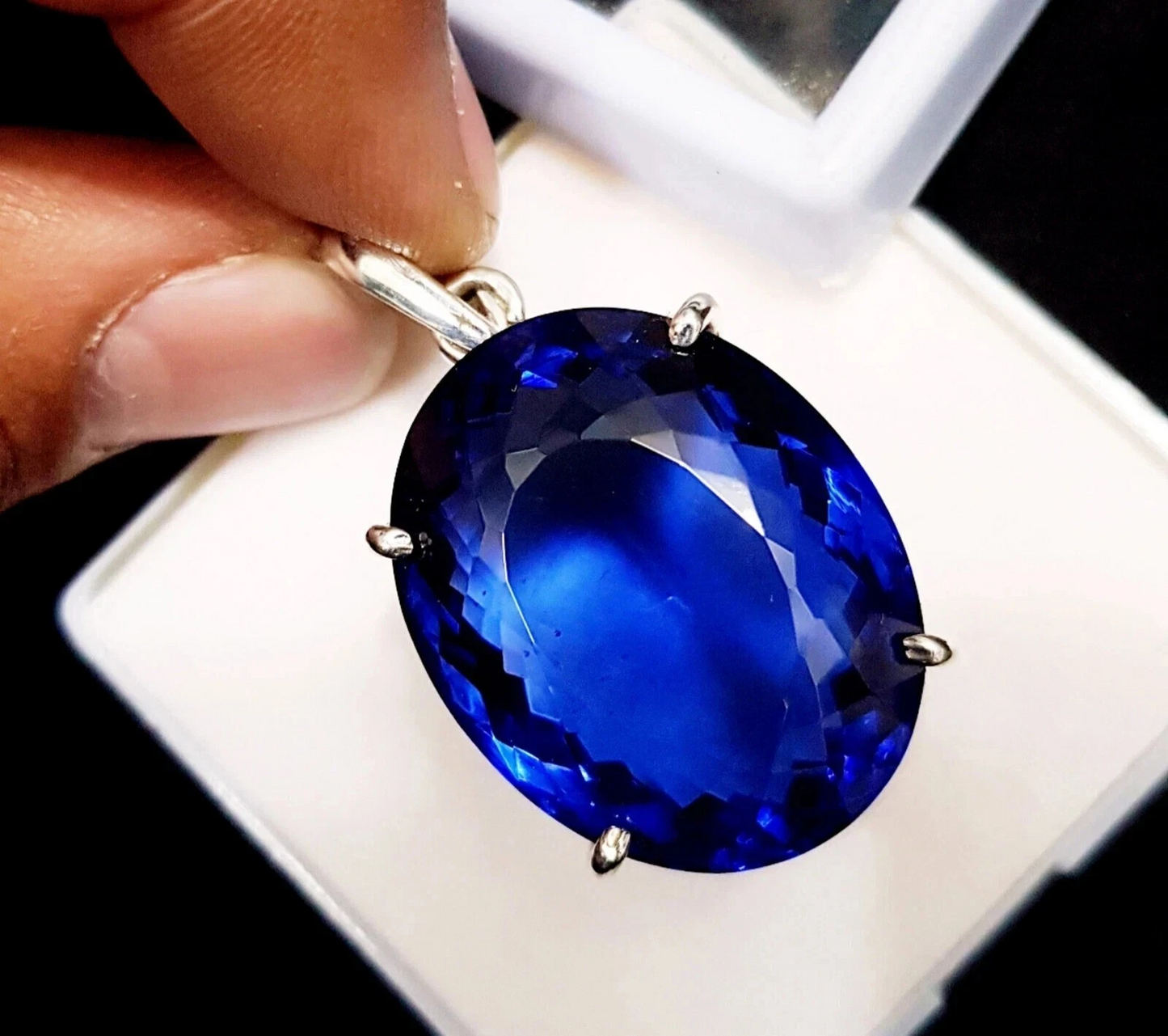 Certified AAA Natural Oval Cut 91.45 Ct Blue Topaz Pendant Loose Gemstone