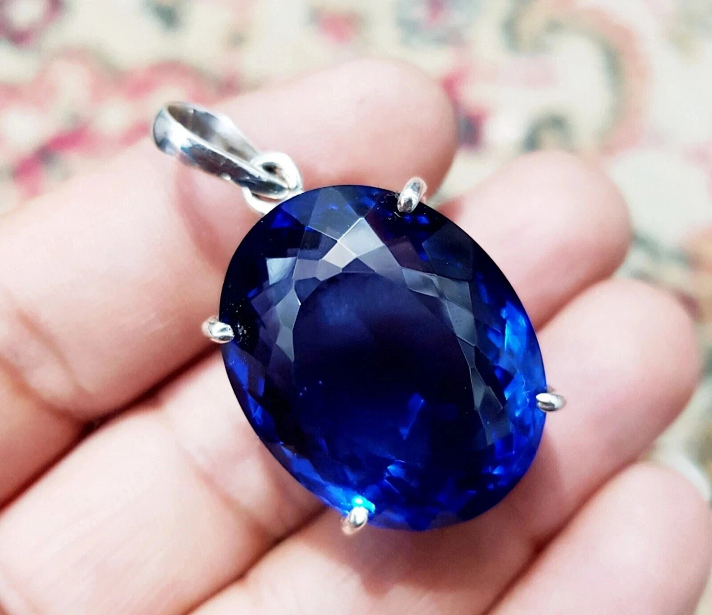 Certified AAA Natural Oval Cut 91.45 Ct Blue Topaz Pendant Loose Gemstone
