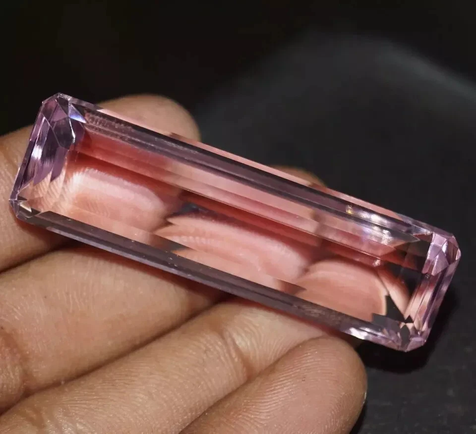 EGL Certified Natural Brazilian 94.35 Ct Pink Emerald Cut Topaz Loose Gemstone