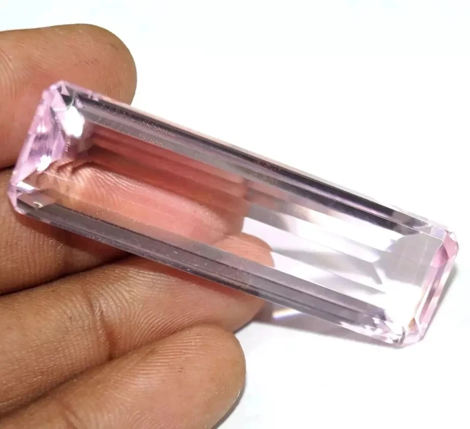 EGL Certified Natural Brazilian 94.35 Ct Pink Emerald Cut Topaz Loose Gemstone