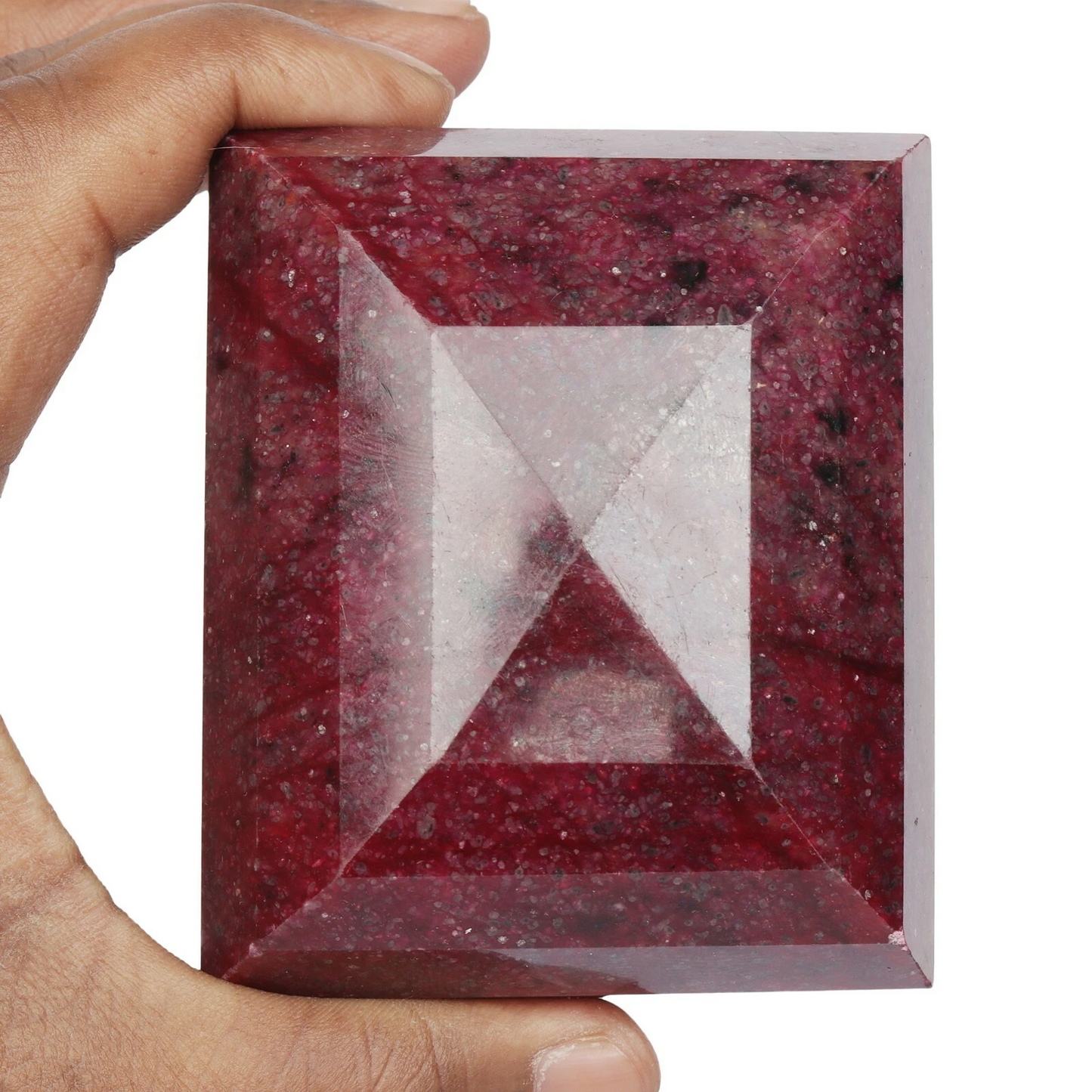 1800 Ct. Natural Big Size Red Ruby Emerald Cut Faceted Loose Gemstone FJ-970
