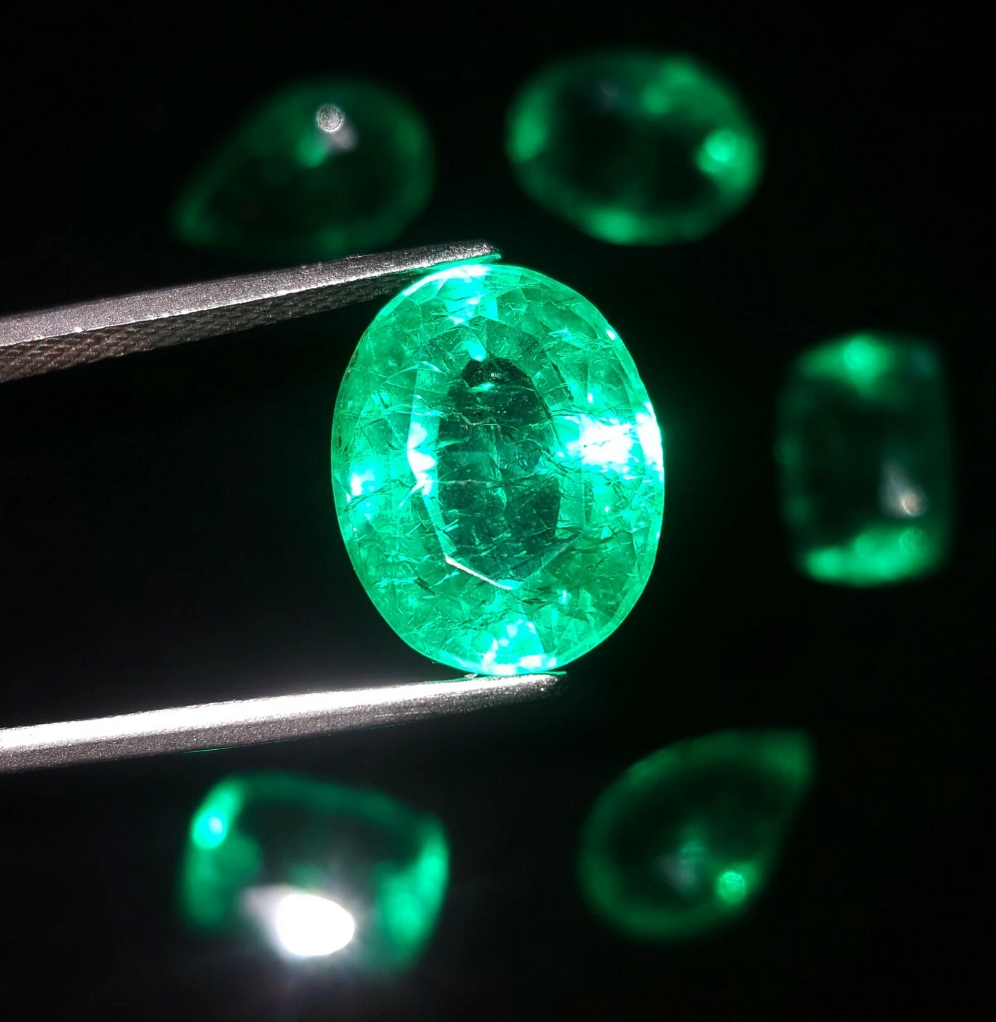 Loose Gemstone Natural Emerald 8-10 Ct 6 Pcs Lot Certified Colombian Emerald E76