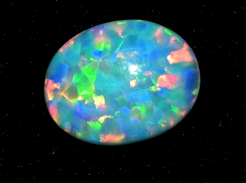 3.95 Ct Natural Ethiopian Fire Opal Certified Play of Color Untreated Gemstone