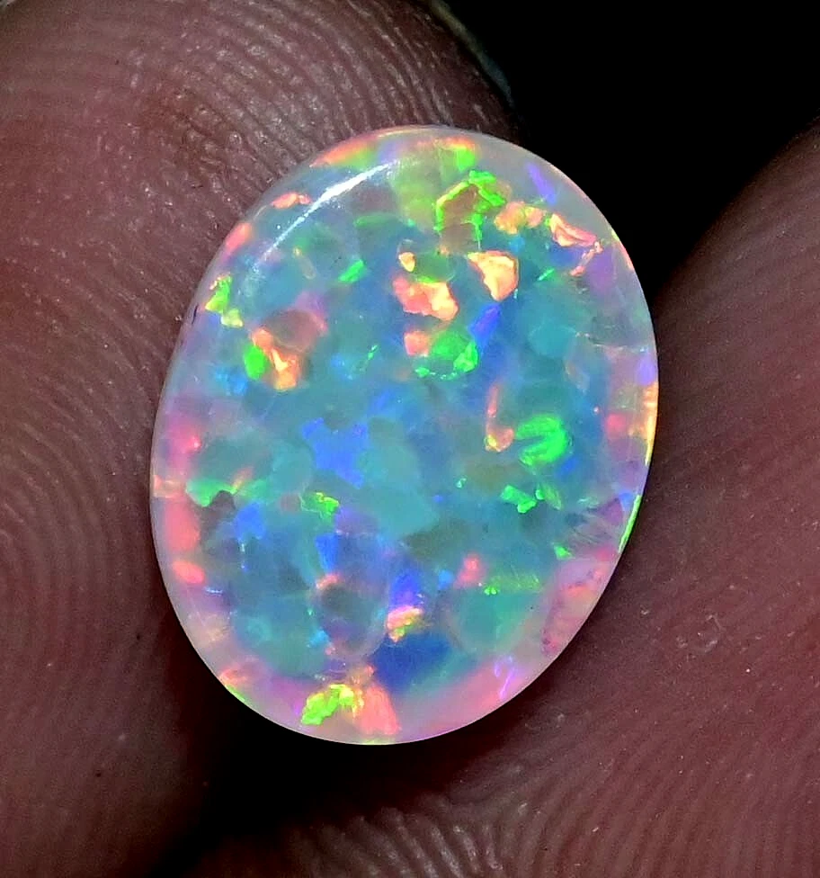 3.95 Ct Natural Ethiopian Fire Opal Certified Play of Color Untreated Gemstone