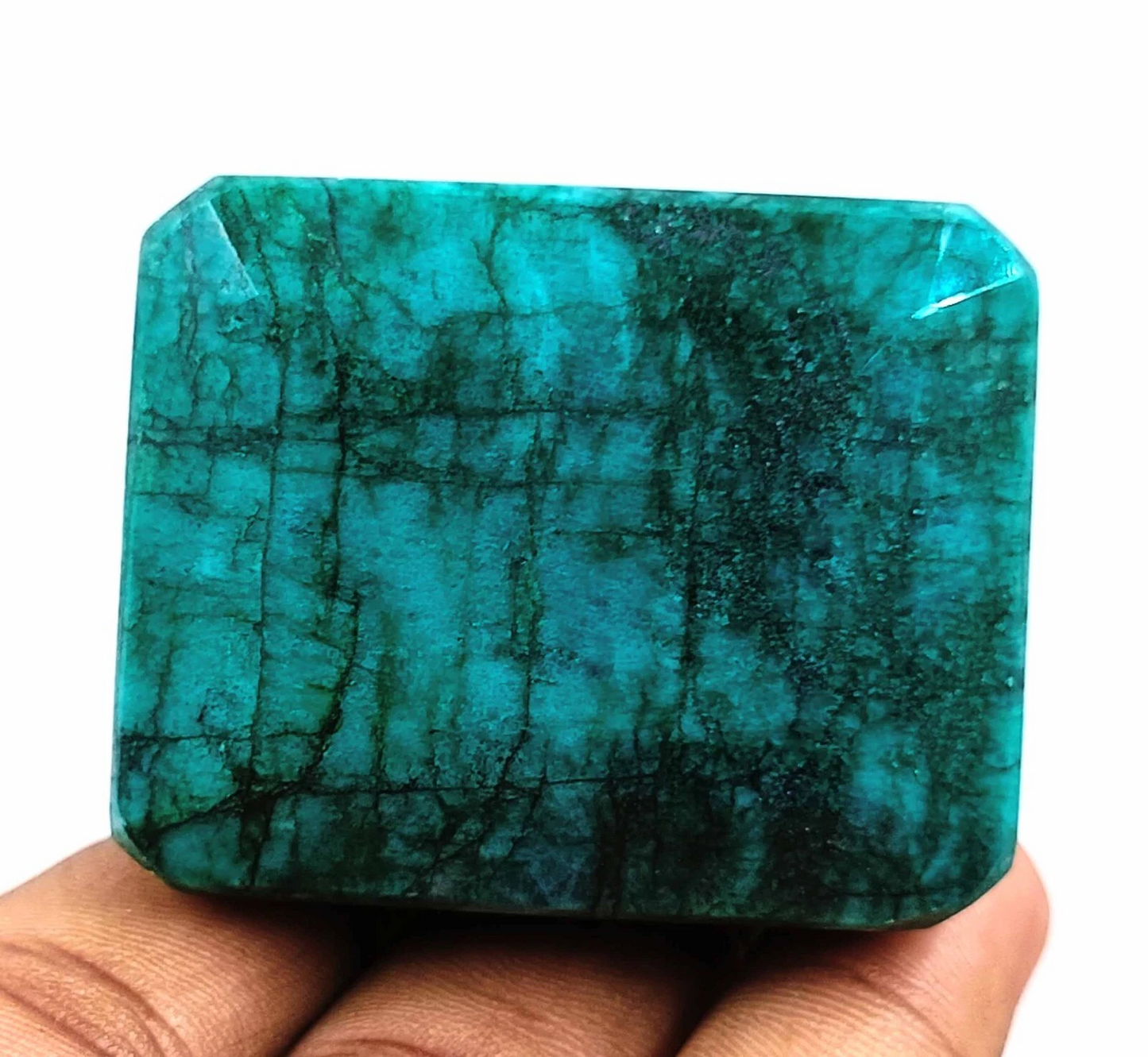 Unique Emerald Cut 594 Ct Certified Natural Colombia Green Emerald Gemstone AKD