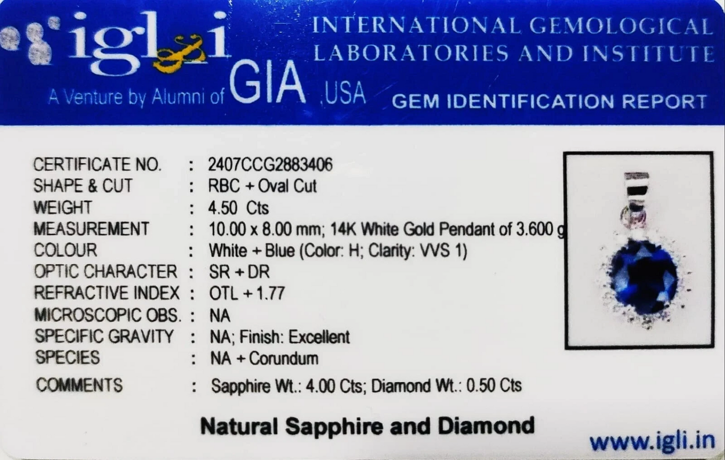 5.60ct Oval Cut Natural Emerald & Diamond Pendant 18k White Gold Plated No Chain