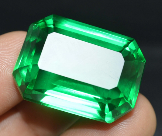 114.00 Cts Natural Green Emerald Emerald Cut Certified Colombian Loose Gemstone