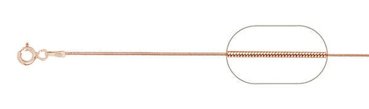 010-8MM Rose Gold Plated Snake Chain .925 Solid Sterling Silver Available In 16"- 22" Inches