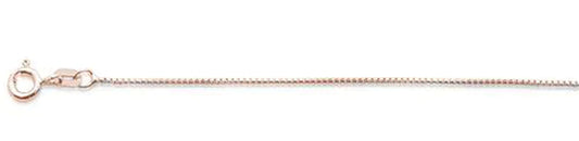 015-.9MM Rose Gold Plated Round Box Chain .925 Solid Sterling Silver Available In 16"- 22" Inches