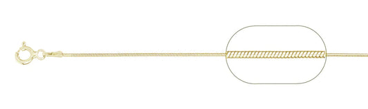 015-.9MM Yellow Gold Plated Snake Chain .925 Solid Sterling Silver Available In 16"- 22" Inches