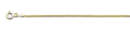 1.4MM Yellow Gold Plated Popcorn Chain .925 Solid Sterling Silver Available In 16-22"