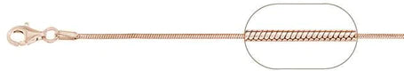 020-0.7MM Rose Gold Plated Square Snake Chain .925 Solid Sterling Silver Available In 16"- 22" Inches