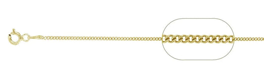 Curb 025 1MM Yellow Gold Plated Curb Chain .925 Solid Sterling Silver Available In 16"- 22" Inches