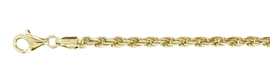 080-4MM Yellow Gold Plated Rope Chain .925 Solid Sterling Silver Available In 8"- 30" Inches