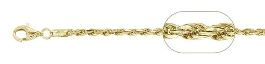 120-6MM Yellow Gold Plated Rope Chain .925 Solid Sterling Silver Sizes 8-30"