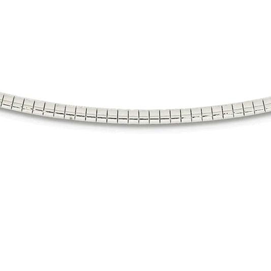 3MM .925 Sterling Silver Omega Necklace Chain 16-18" Available